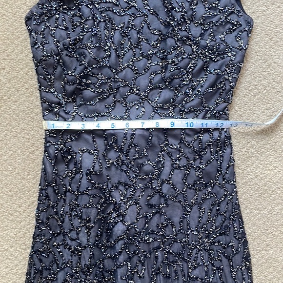 Ml Monique Lhuillier Broken glass beaded black dress